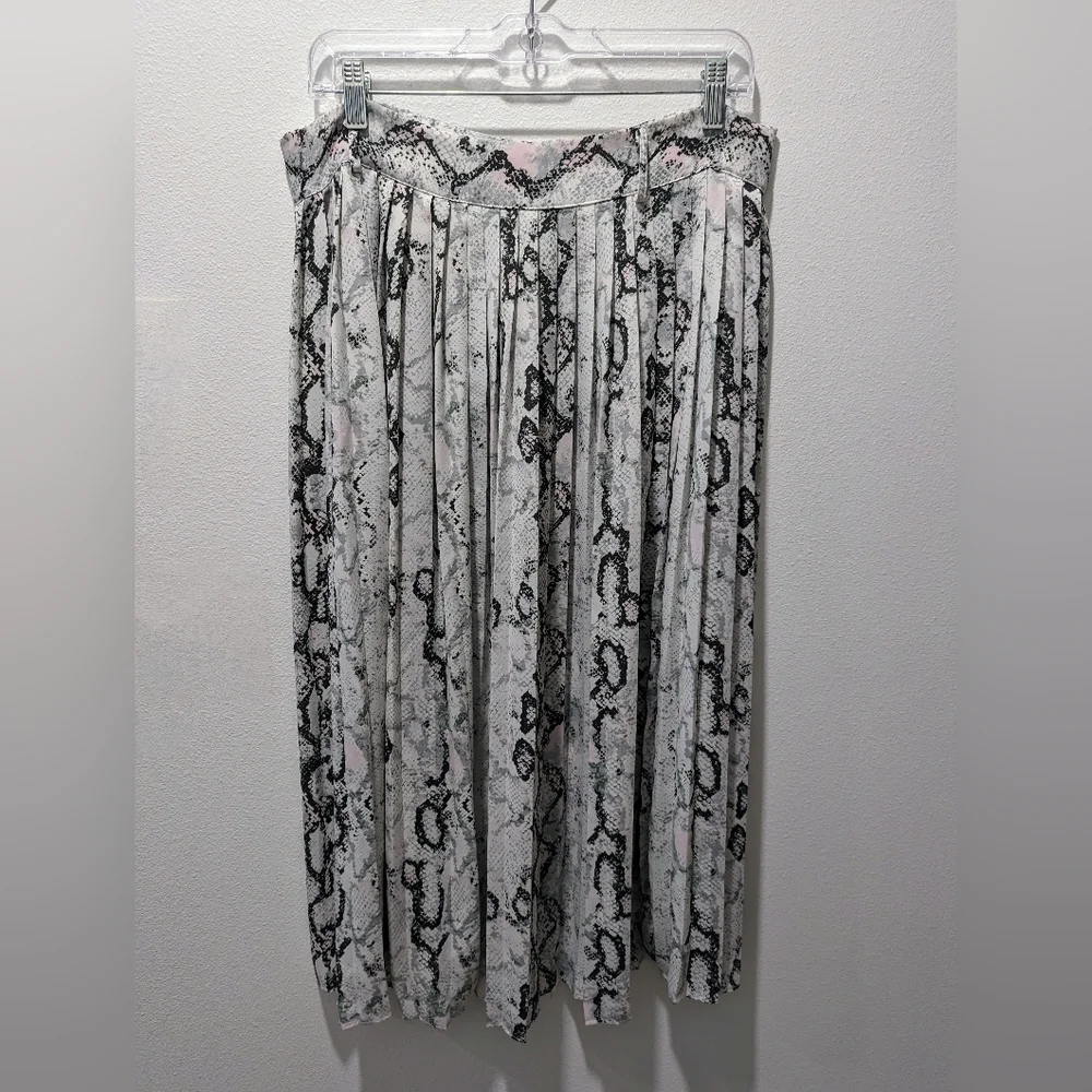Laundry By Shelli Segal Snake Print Belted Midi Skirt Size Large - Picture 3 of 4